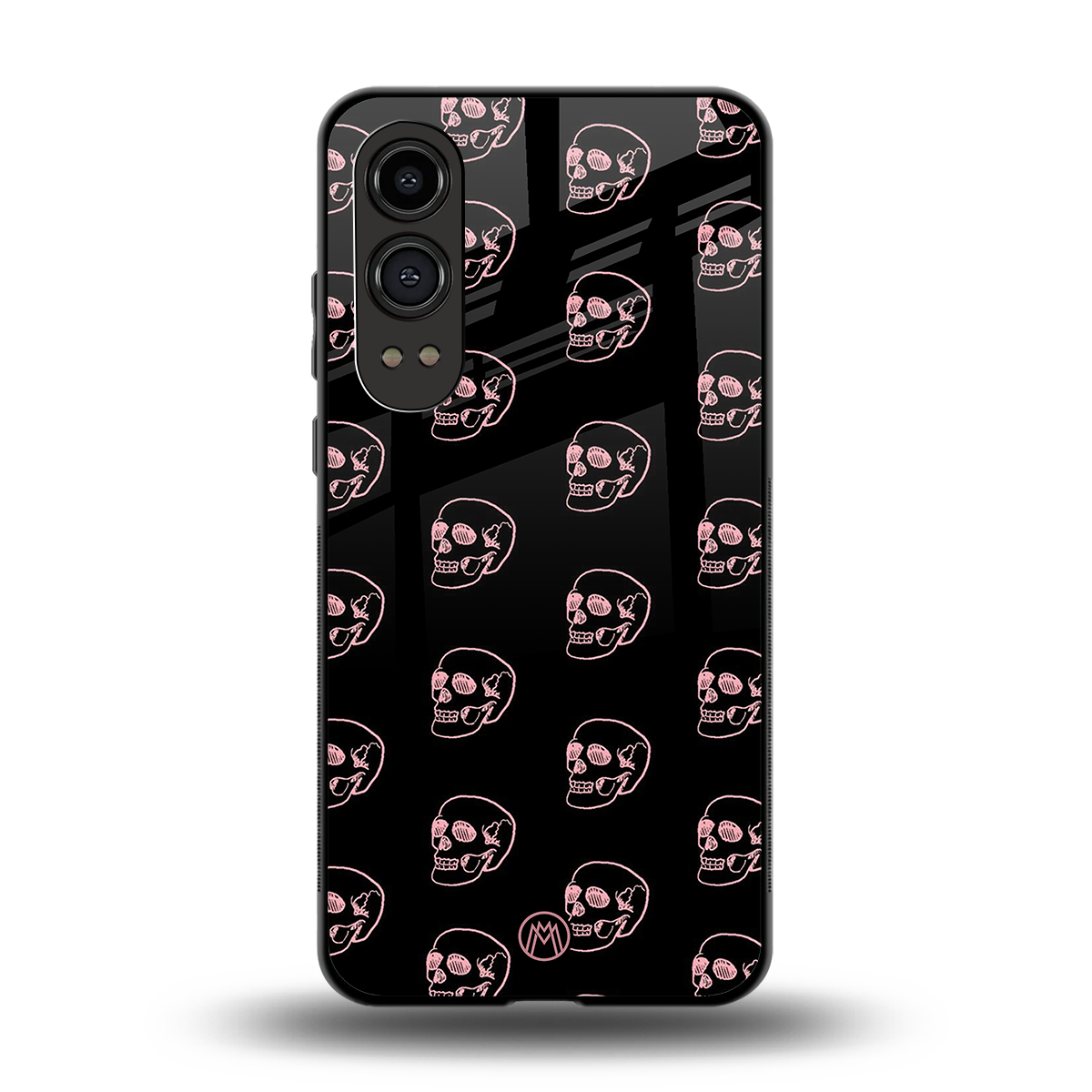 pink skull pattern back phone cover | glass case for oneplus nord ce 4 lite