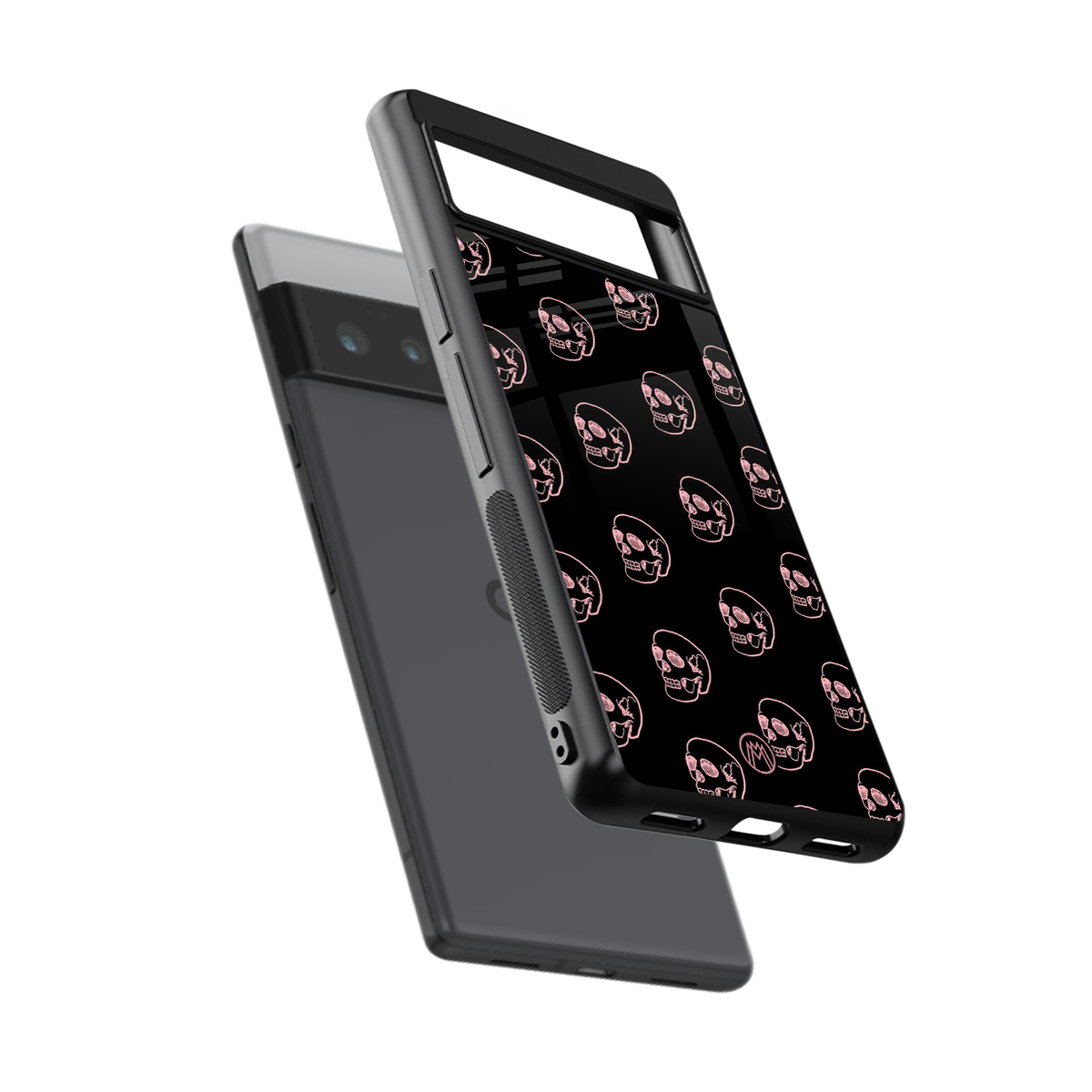 pink skull pattern back phone cover | glass case for google pixel 6 pro