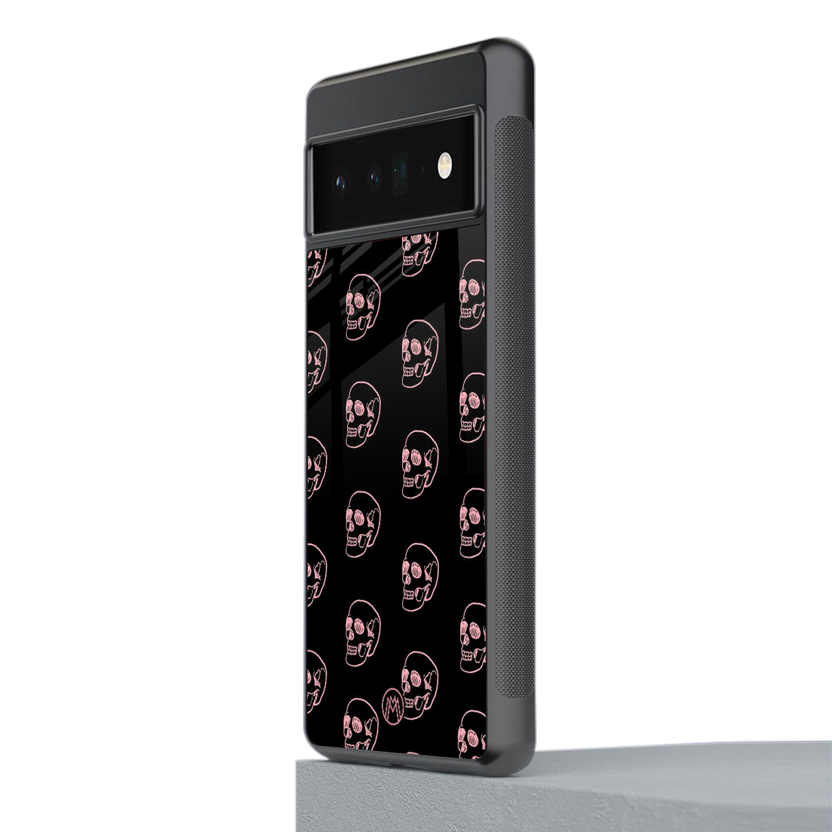 pink skull pattern back phone cover | glass case for google pixel 6 pro