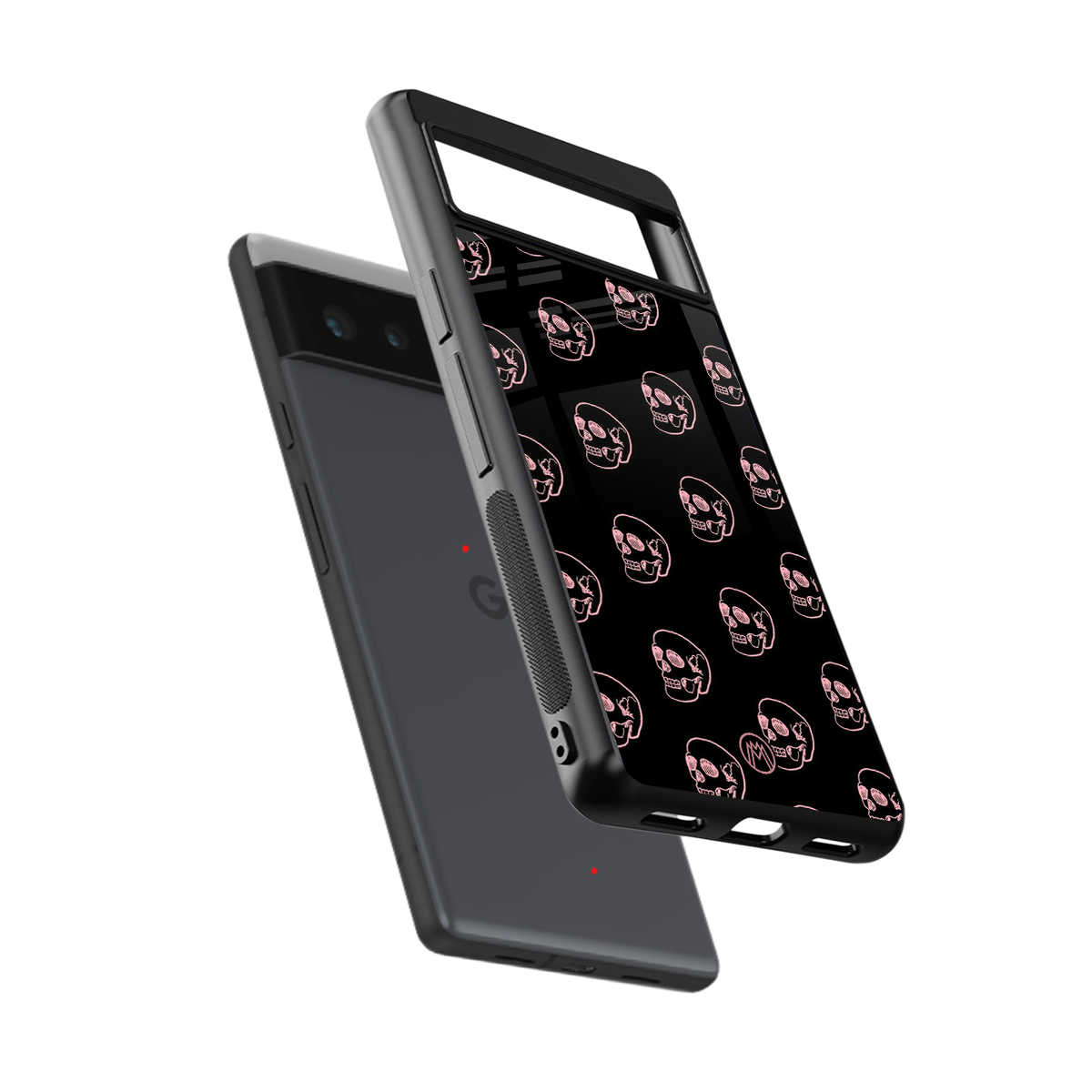 pink skull pattern back phone cover | glass case for google pixel 6