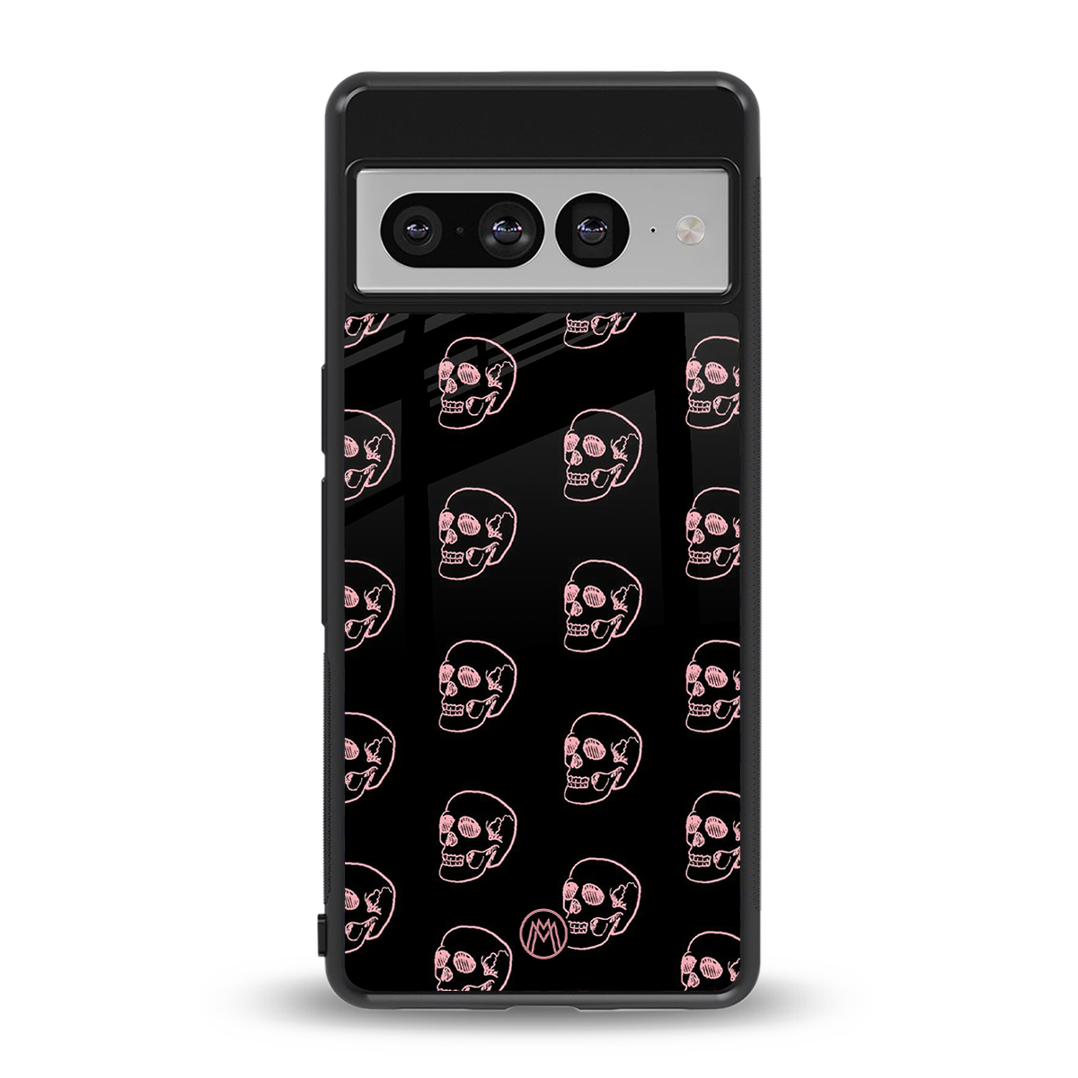 pink skull pattern back phone cover | glass case for google pixel 7 pro