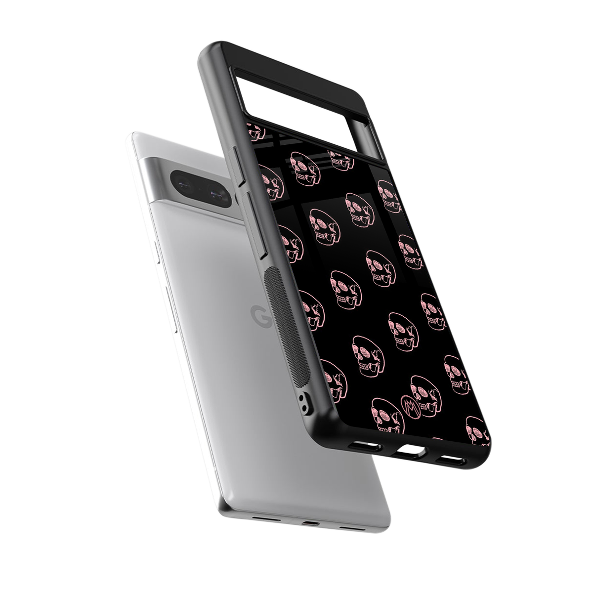 pink skull pattern back phone cover | glass case for google pixel 7 pro