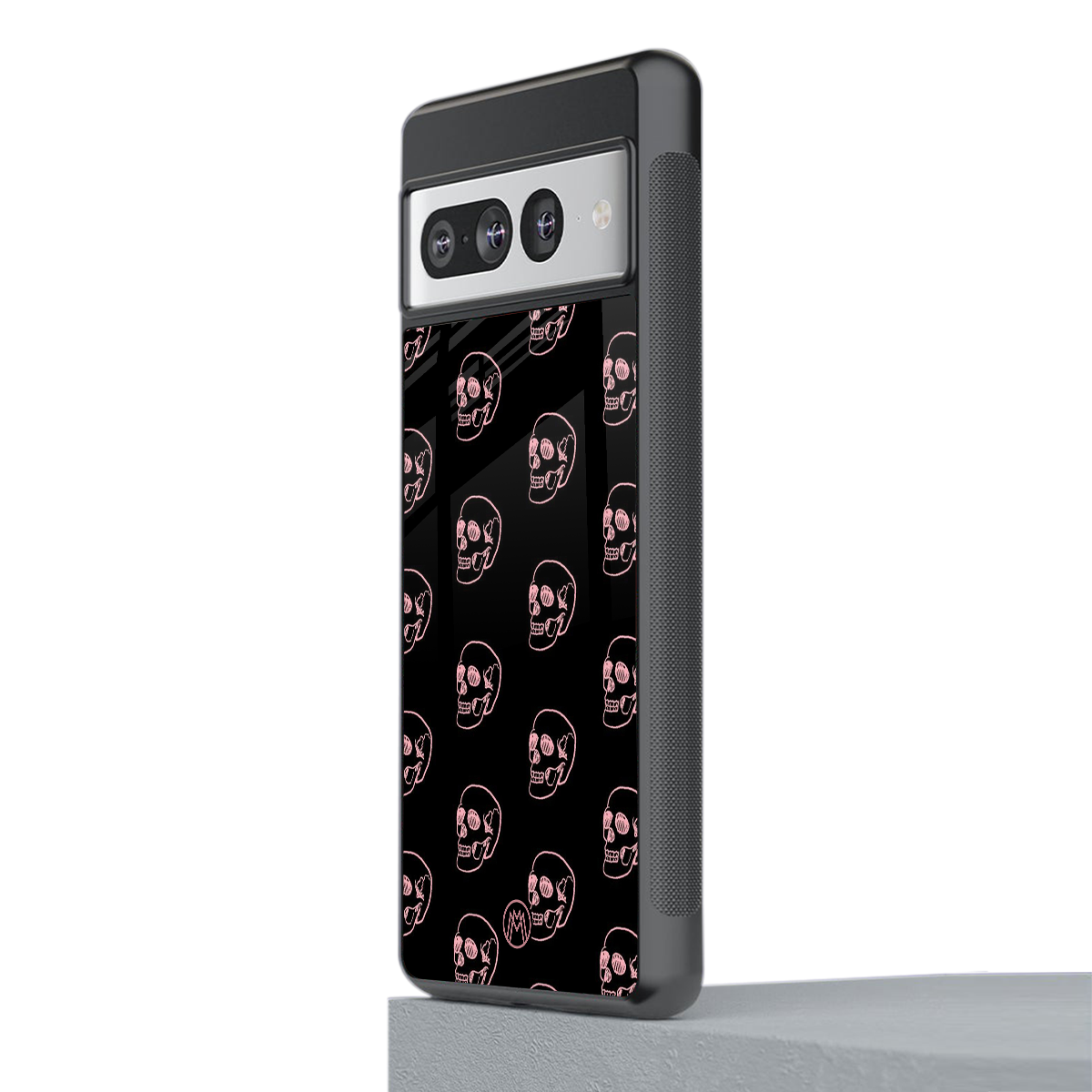 pink skull pattern back phone cover | glass case for google pixel 7 pro