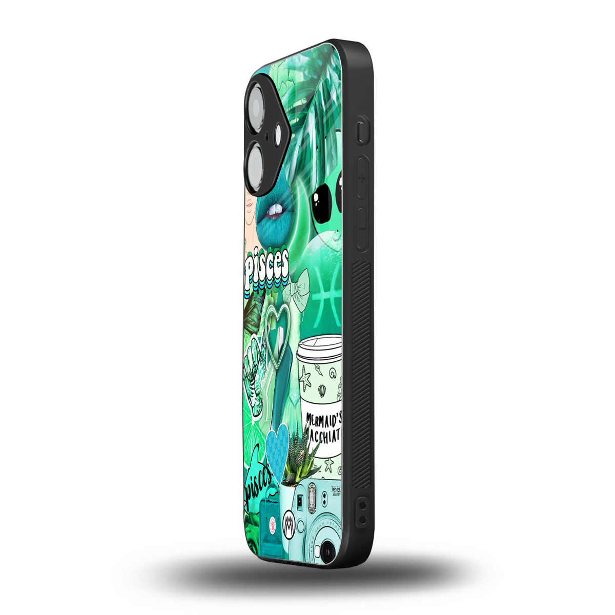 pisces aesthetic collage back phone cover | glass case for iphone 16