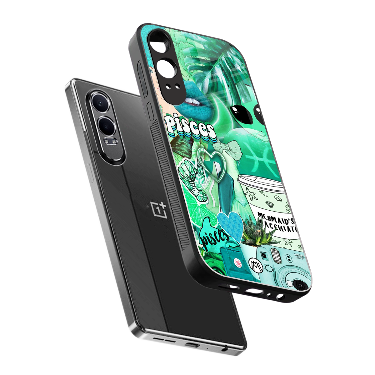 pisces aesthetic collage back phone cover | glass case for oneplus nord ce 4 lite