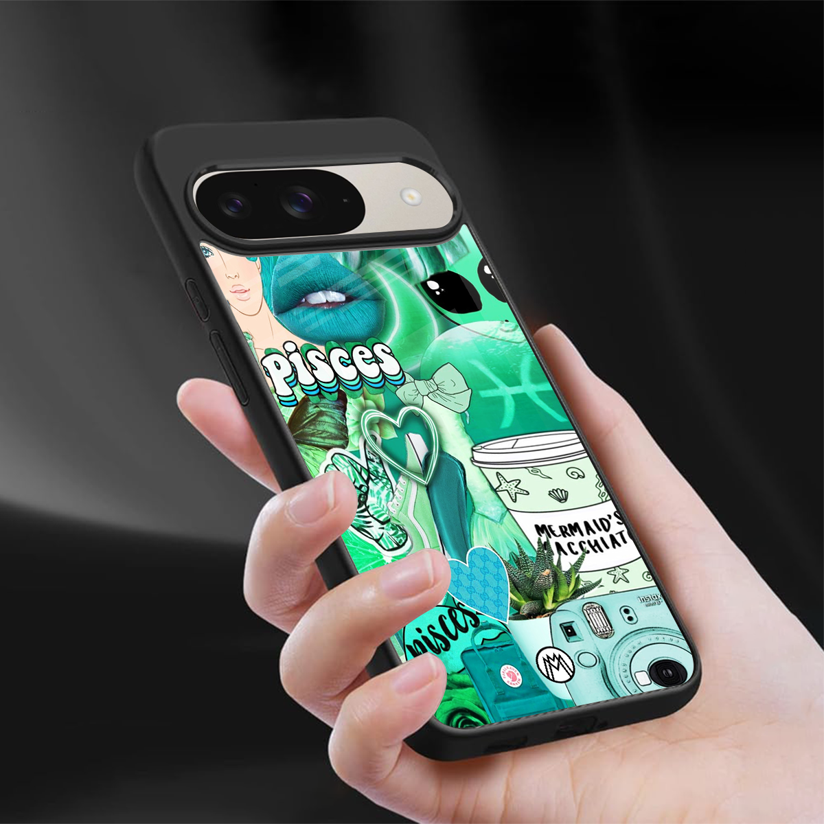 pisces aesthetic collage back phone cover | glass case for google pixel 9