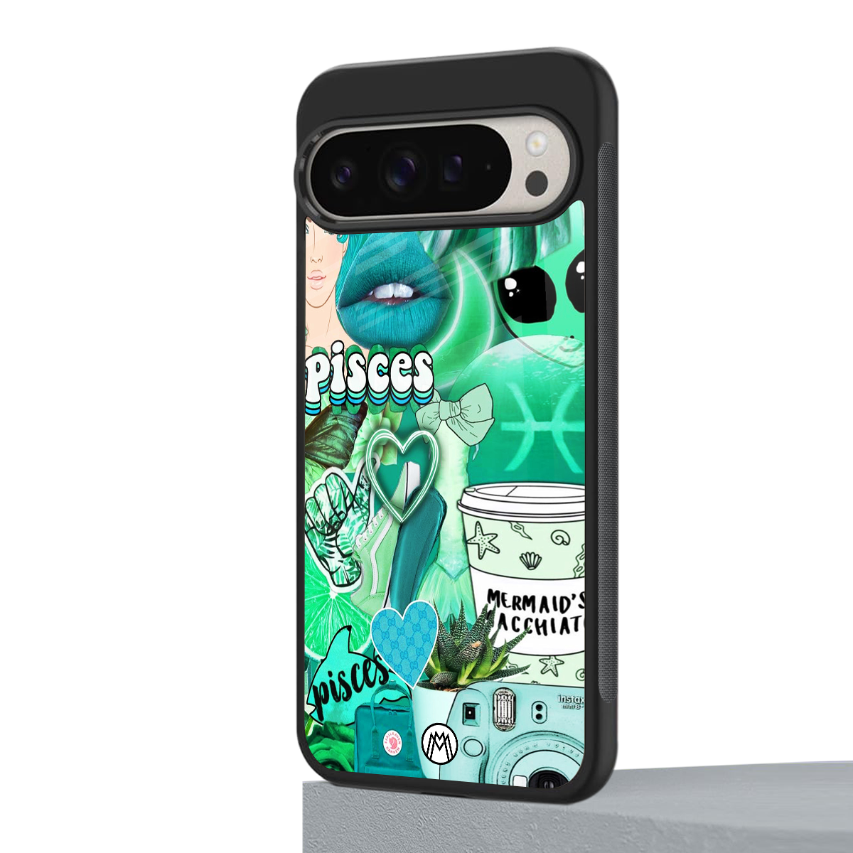 pisces aesthetic collage back phone cover | glass case for google pixel 9 pro xl