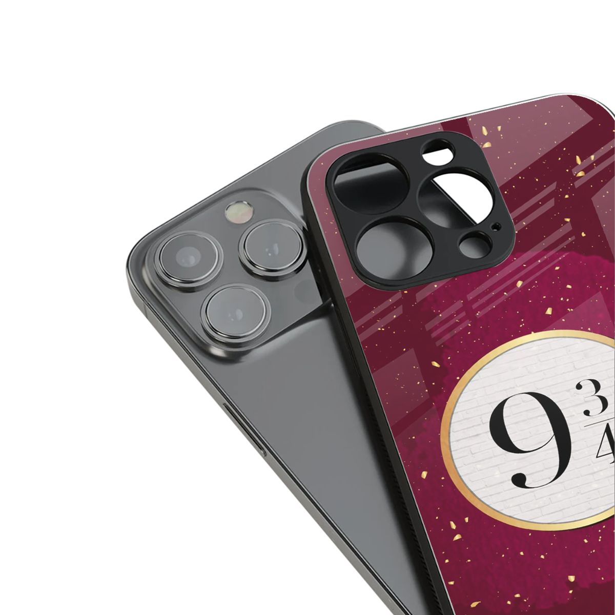 platform nine and three-quarters back phone cover | glass case for iphone 14 pro max