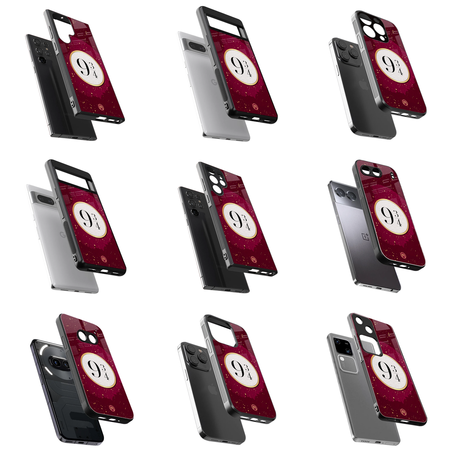 Durable Glass Back Mobile Case for iPhone, Samsung, OnePlus, Google Pixel, Redmi, Vivo, Oppo