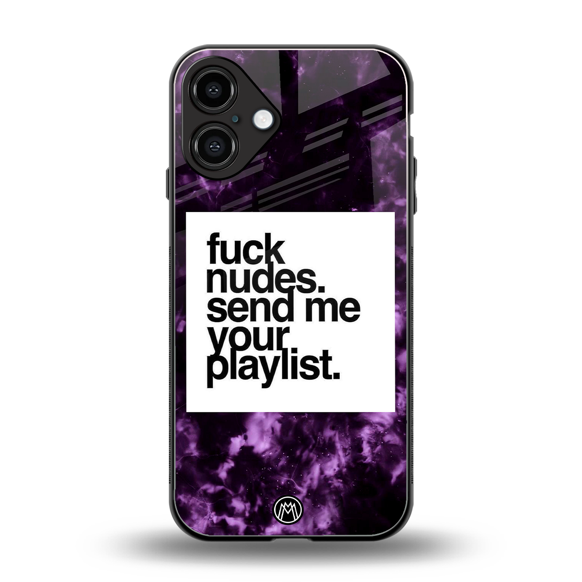 playlist please back phone cover | glass case for iphone 16 plus