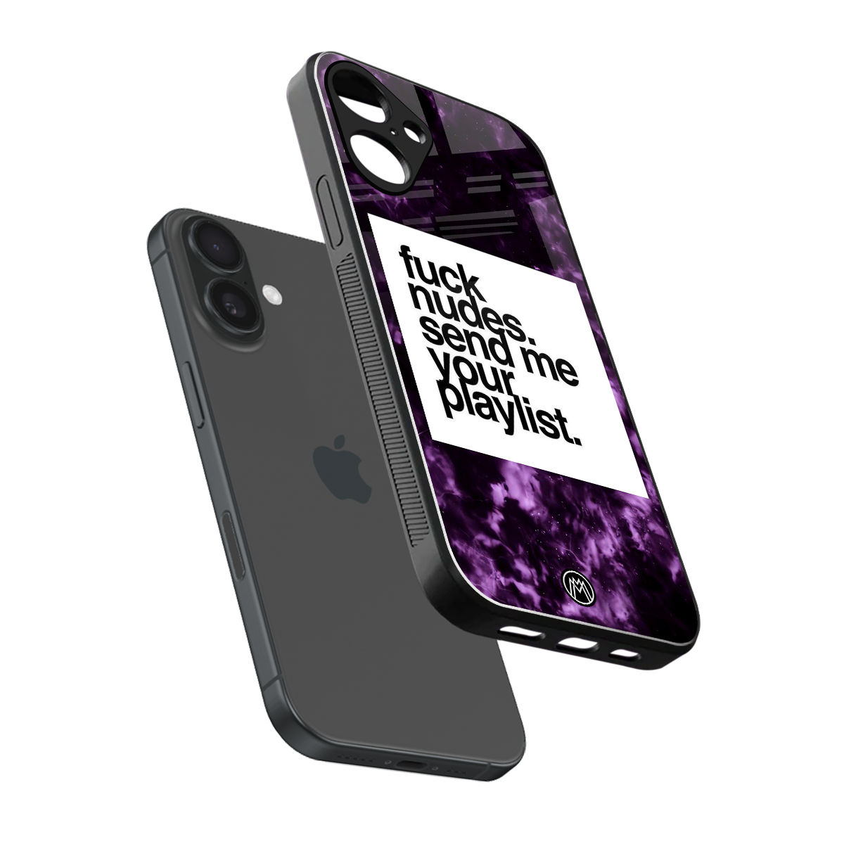 playlist please back phone cover | glass case for iphone 16 plus