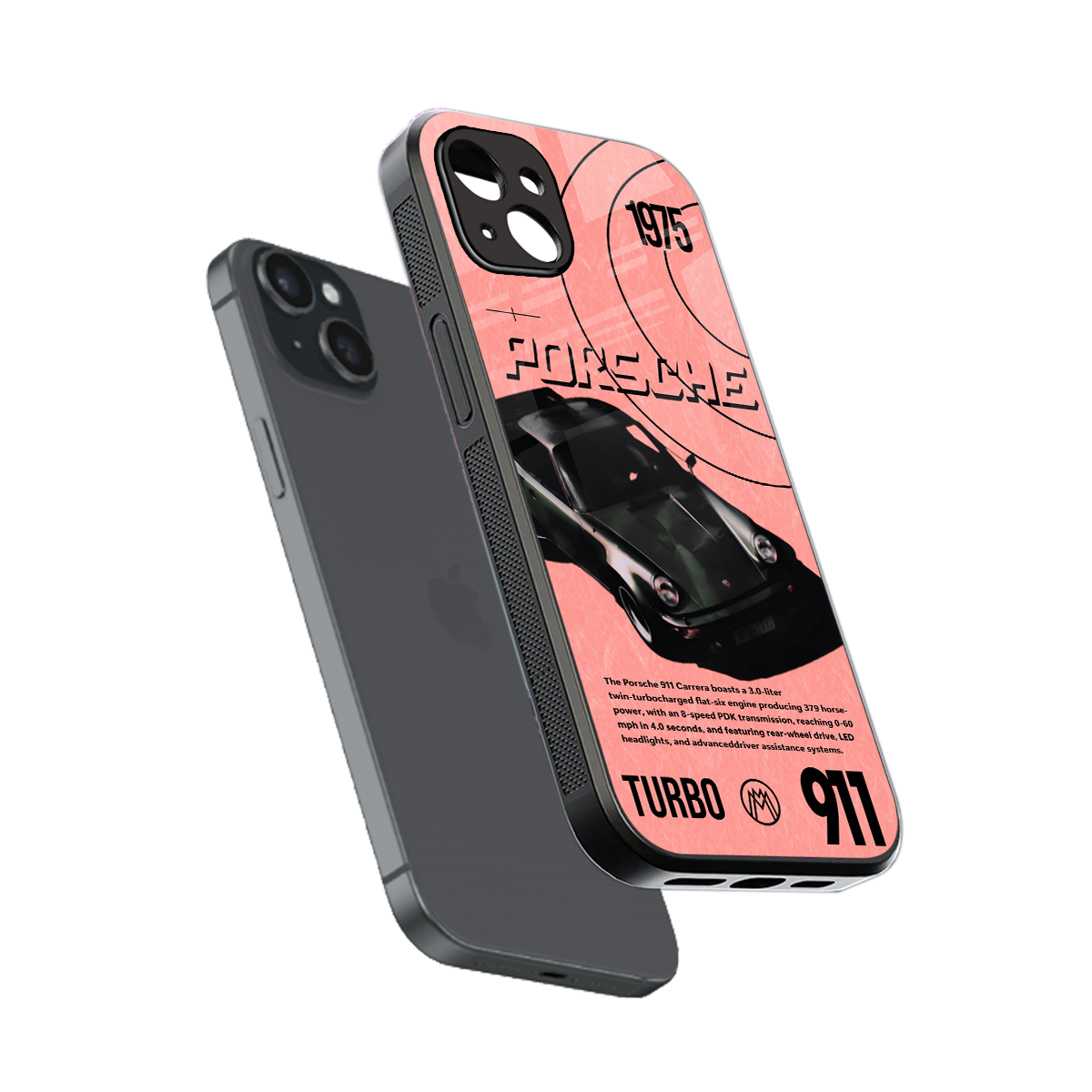 porshe 1975 back phone cover | glass case for iphone 15 plus