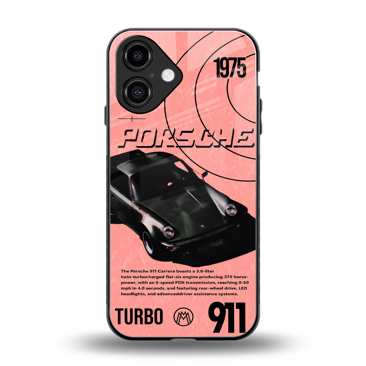 porshe 1975 back phone cover | glass case for iphone 16