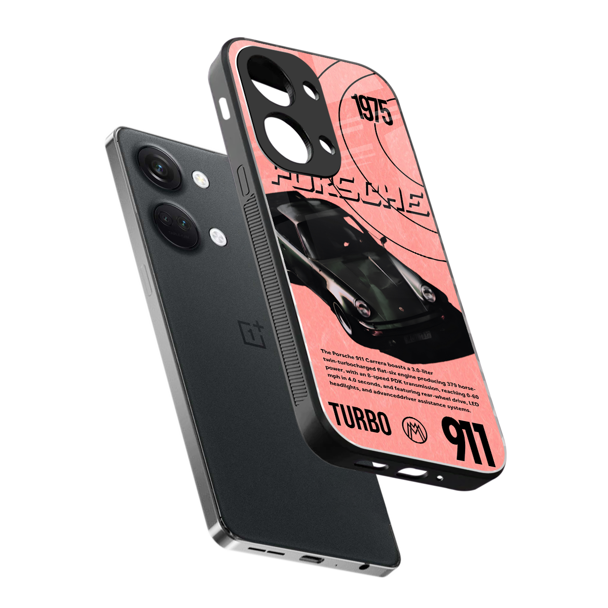 porshe 1975 back phone cover | glass case for oneplus nord 3