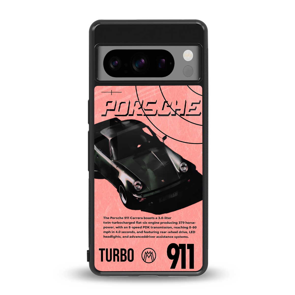 porshe 1975 back phone cover | glass case for google pixel 8 pro