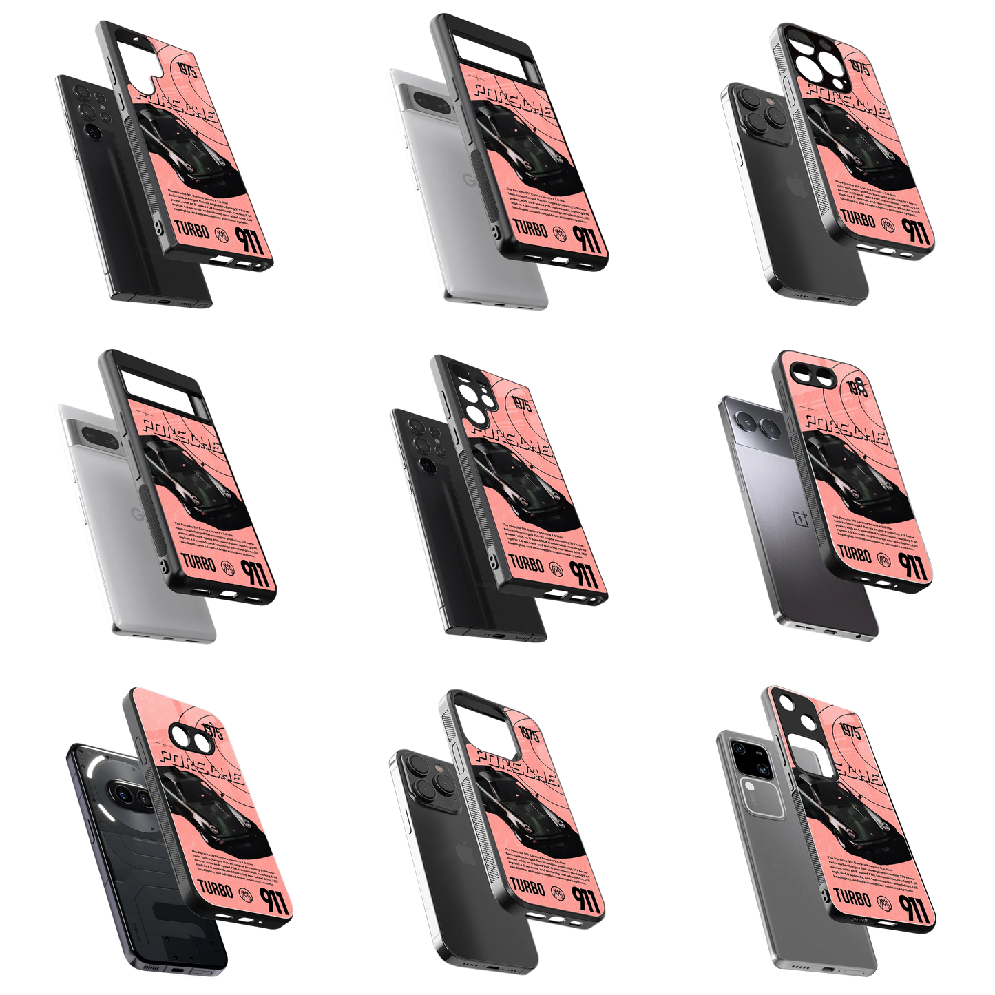 Durable Glass Back Mobile Case for iPhone, Samsung, OnePlus, Google Pixel, Redmi, Vivo, Oppo