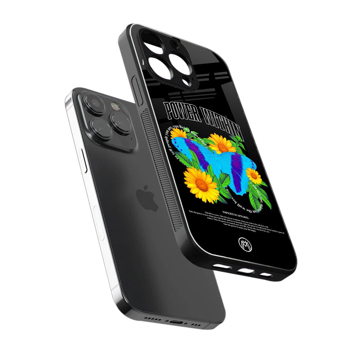 power within back phone cover | glass case for iphone 14 pro