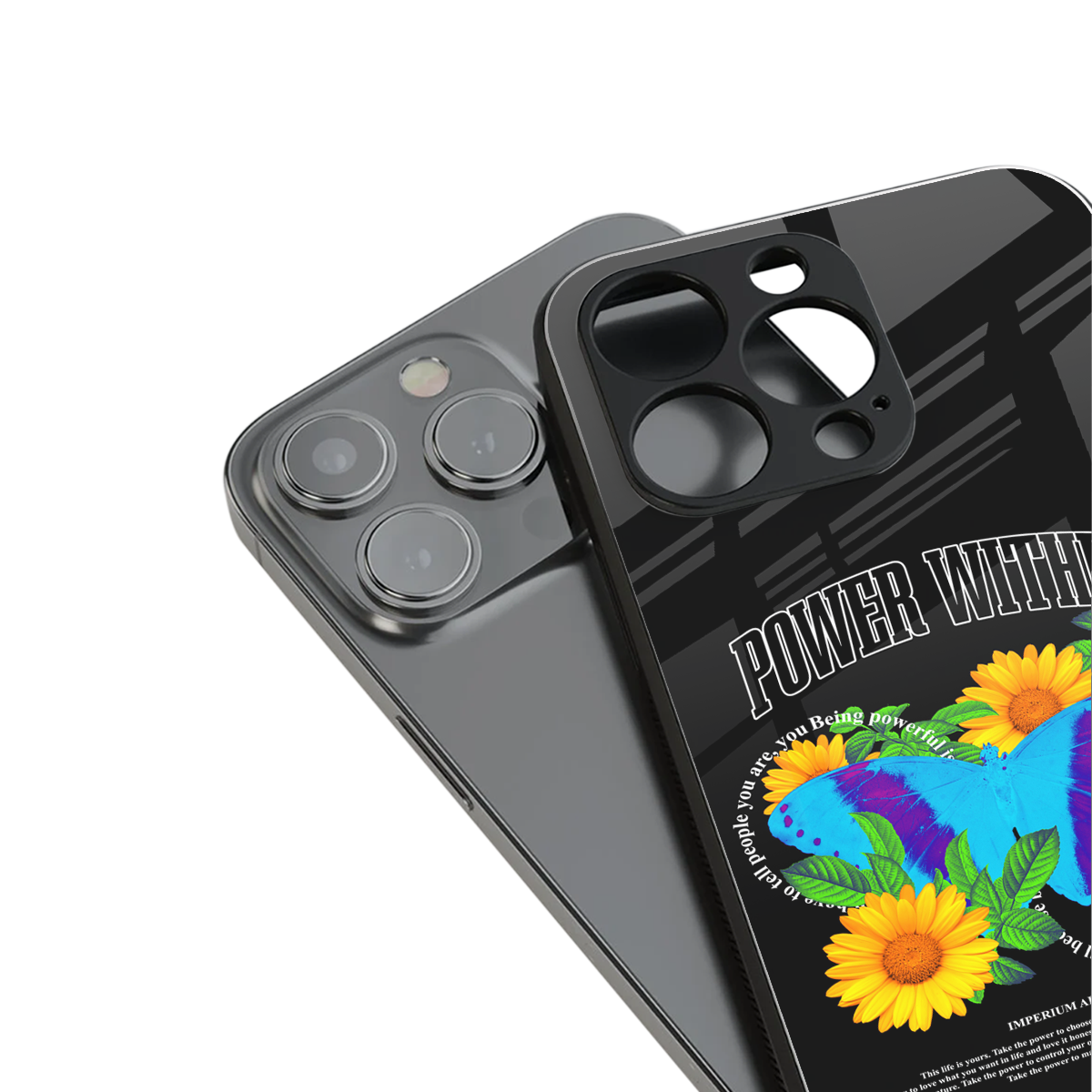 power within back phone cover | glass case for iphone 14 pro