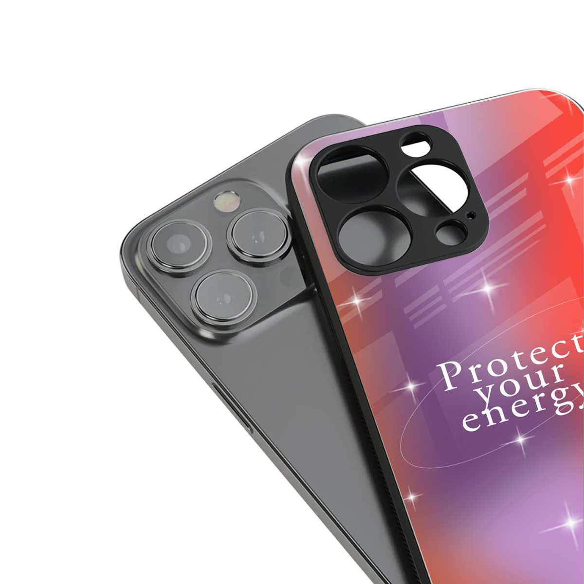 protect your energy back phone cover | glass case for iphone 14 pro max