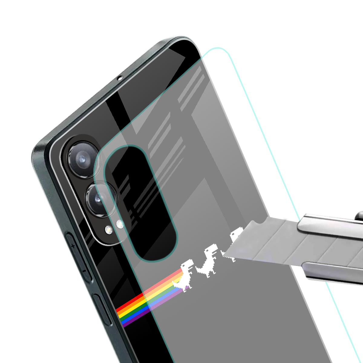 proud dinosaurs dark edition back phone cover | glass case for oneplus nord ce 4 lite