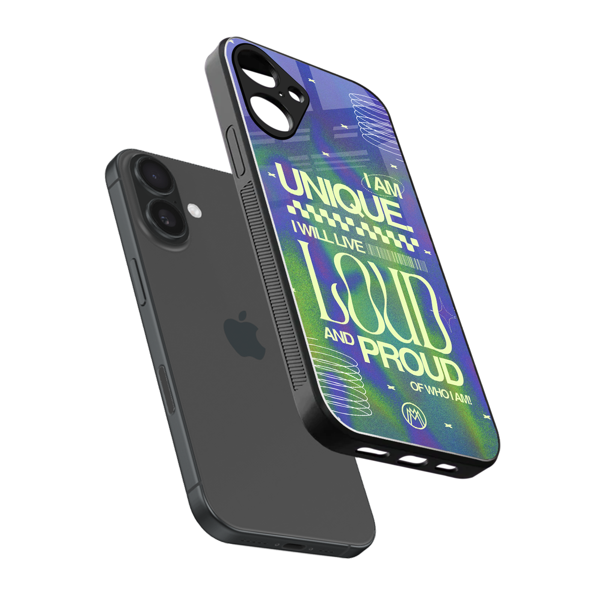 proudly me back phone cover | glass case for iphone 16 plus