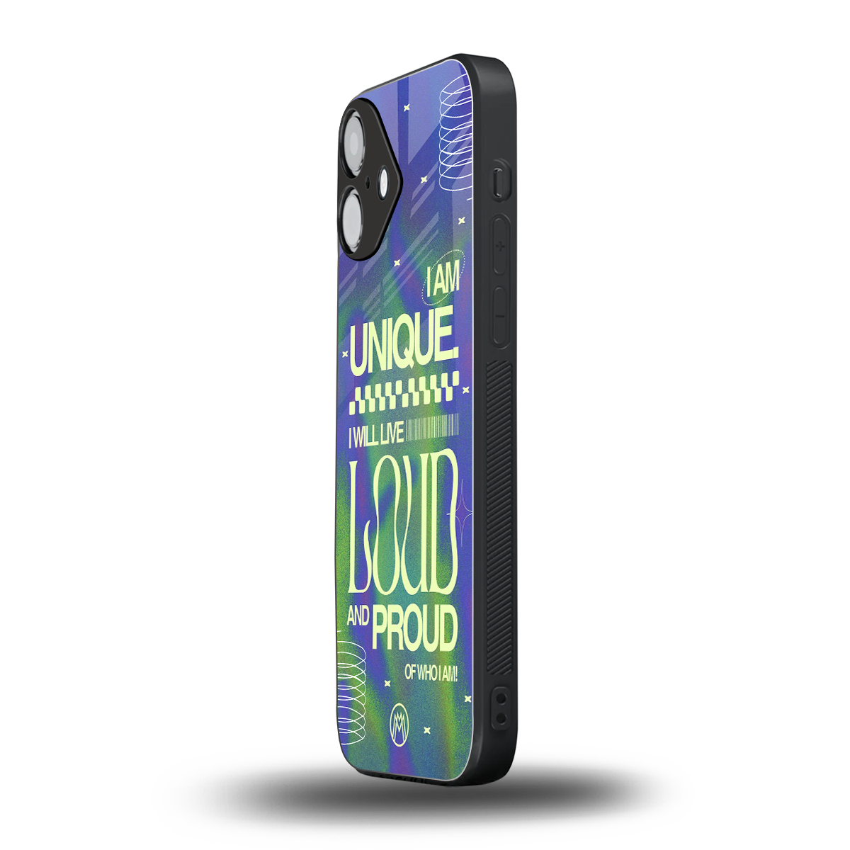 proudly me back phone cover | glass case for iphone 16 plus
