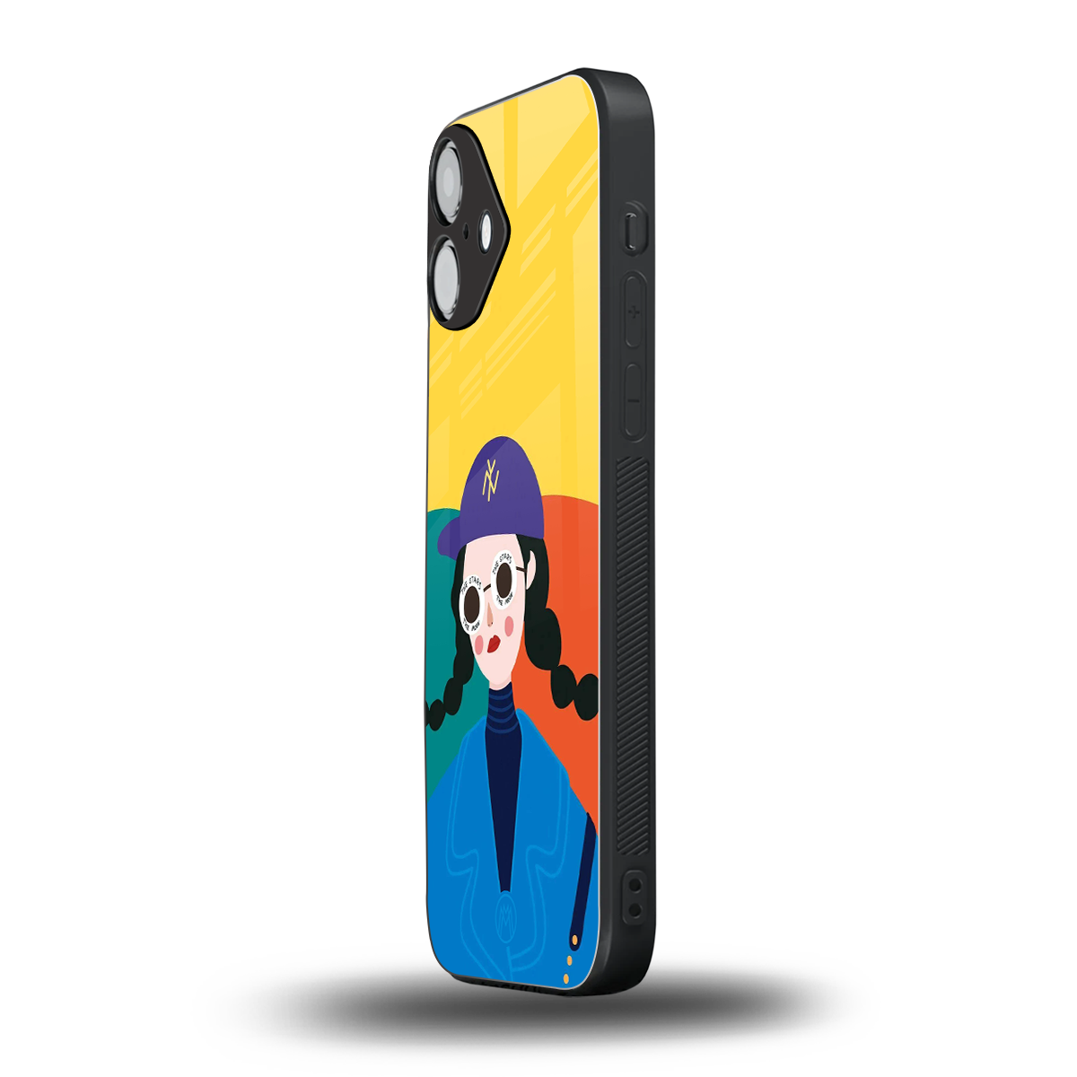 psychedelic chic back phone cover | glass case for iphone 16 plus