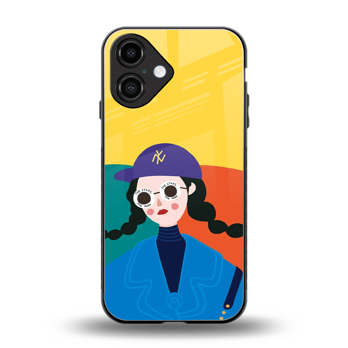 psychedelic chic back phone cover | glass case for iphone 16