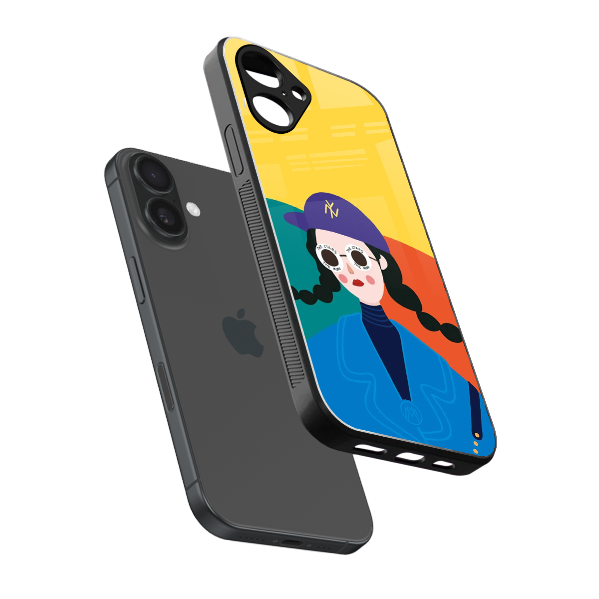 psychedelic chic back phone cover | glass case for iphone 16
