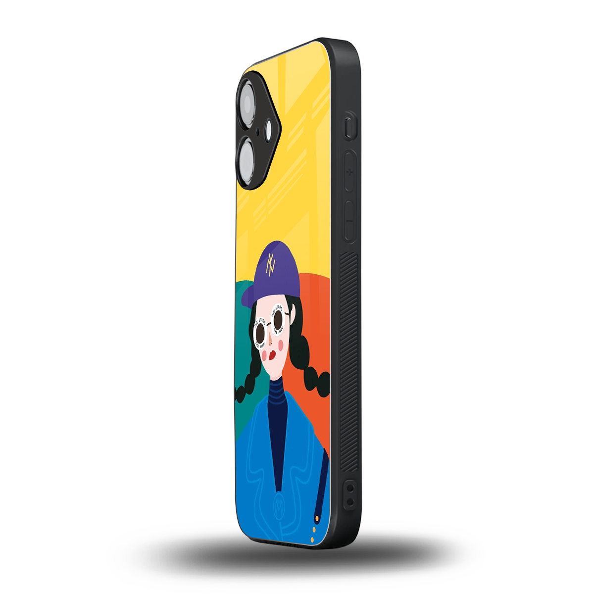 psychedelic chic back phone cover | glass case for iphone 16