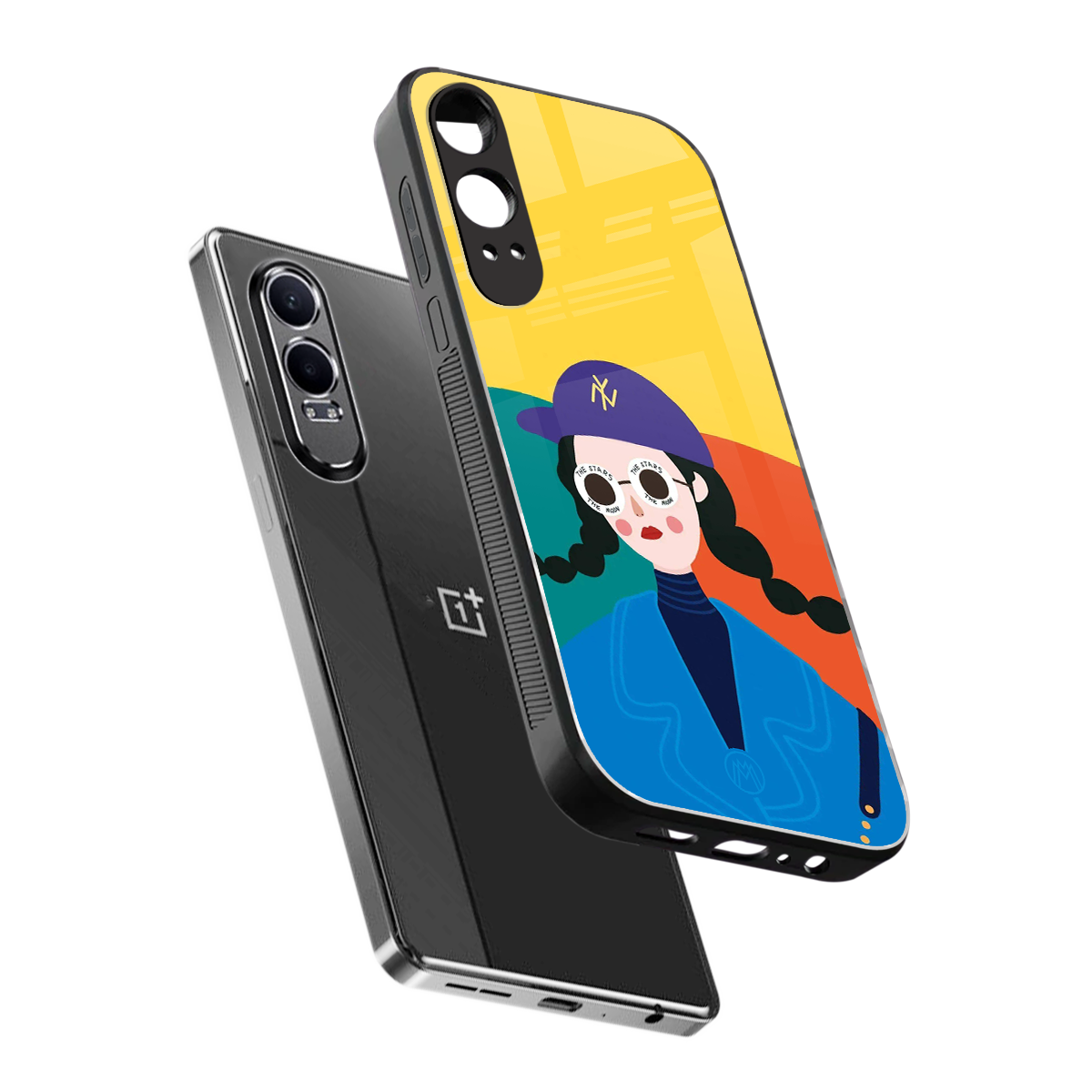 psychedelic chic back phone cover | glass case for oneplus nord ce 4 lite