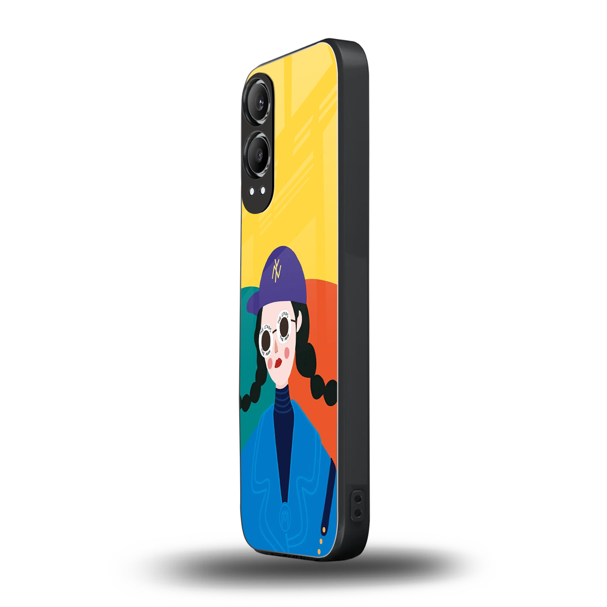 psychedelic chic back phone cover | glass case for oneplus nord ce 4 lite