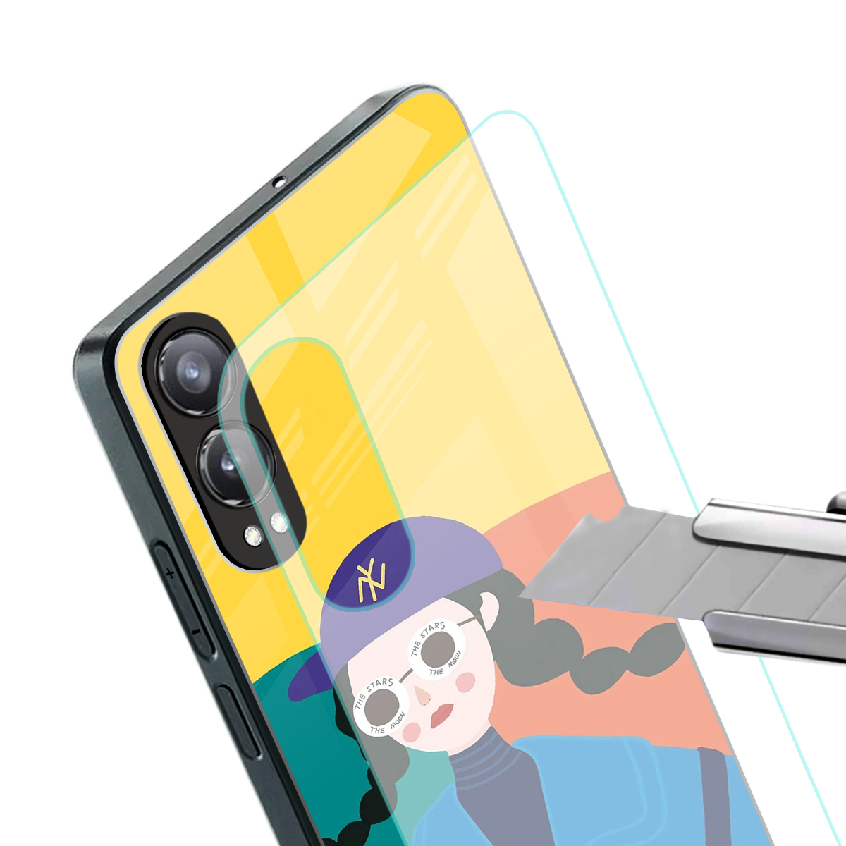 psychedelic chic back phone cover | glass case for oneplus nord ce 4 lite