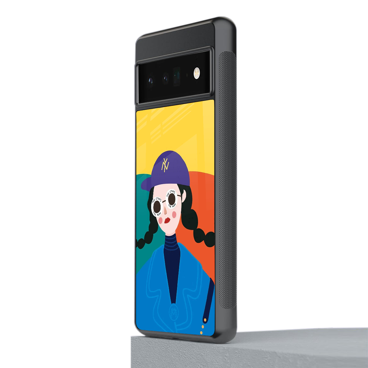 psychedelic chic back phone cover | glass case for google pixel 6 pro