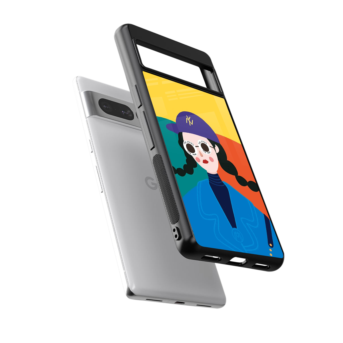 psychedelic chic back phone cover | glass case for google pixel 7 pro