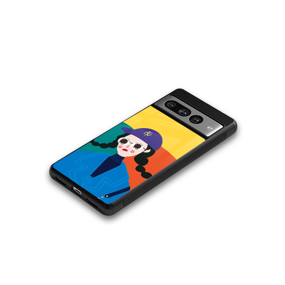 psychedelic chic back phone cover | glass case for google pixel 7 pro