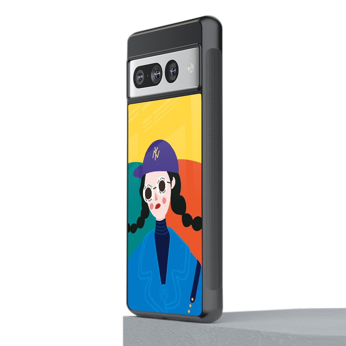 psychedelic chic back phone cover | glass case for google pixel 7 pro