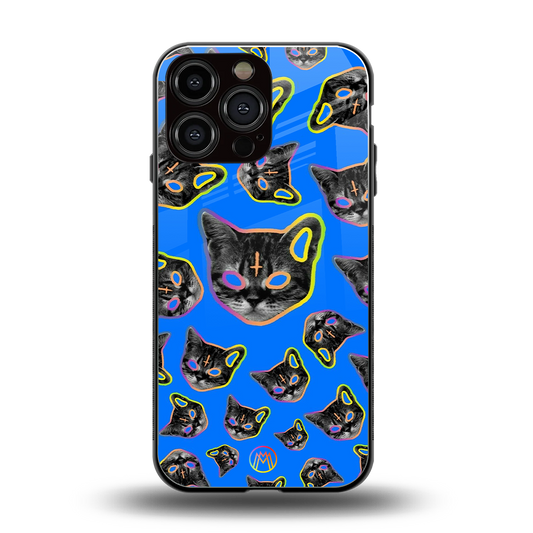 psychedelic paws back phone cover | glass case for iphone 14 pro max
