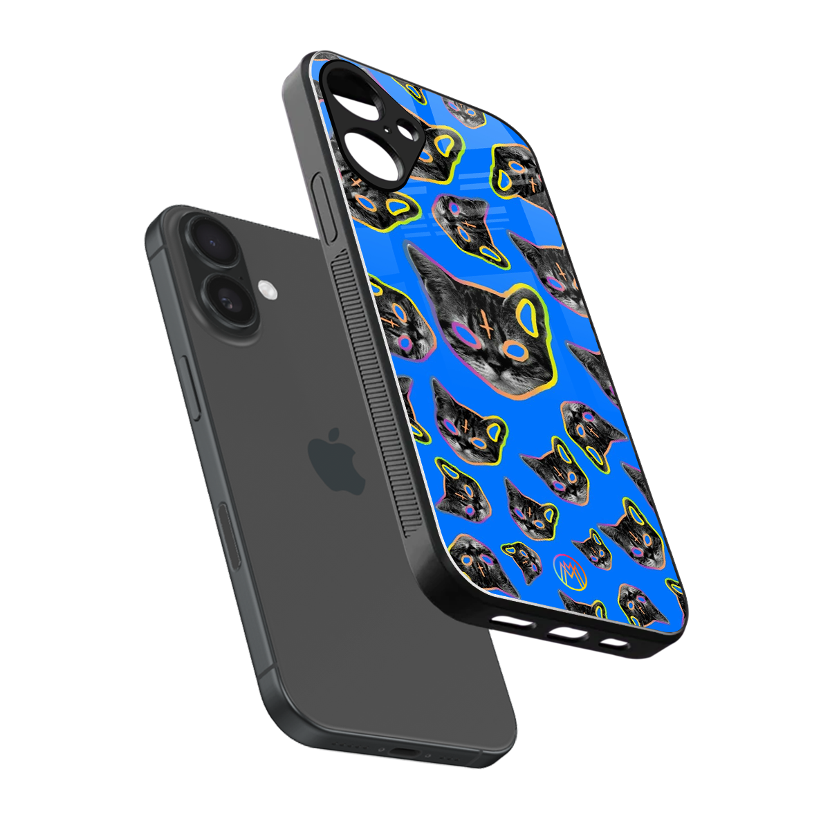 psychedelic paws back phone cover | glass case for iphone 16 plus