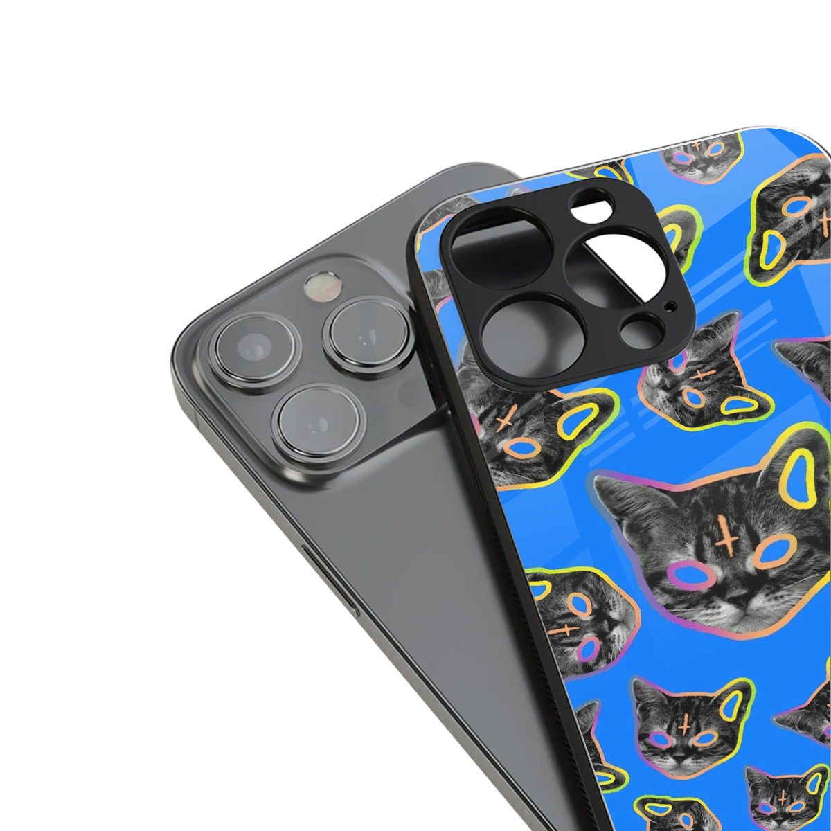 psychedelic paws back phone cover | glass case for iphone 14 pro max