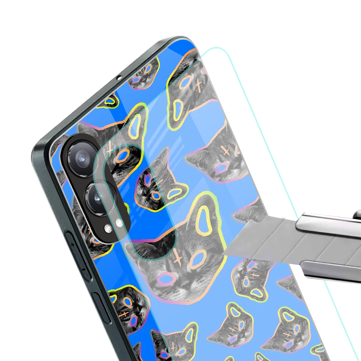 psychedelic paws back phone cover | glass case for oneplus nord ce 4 lite