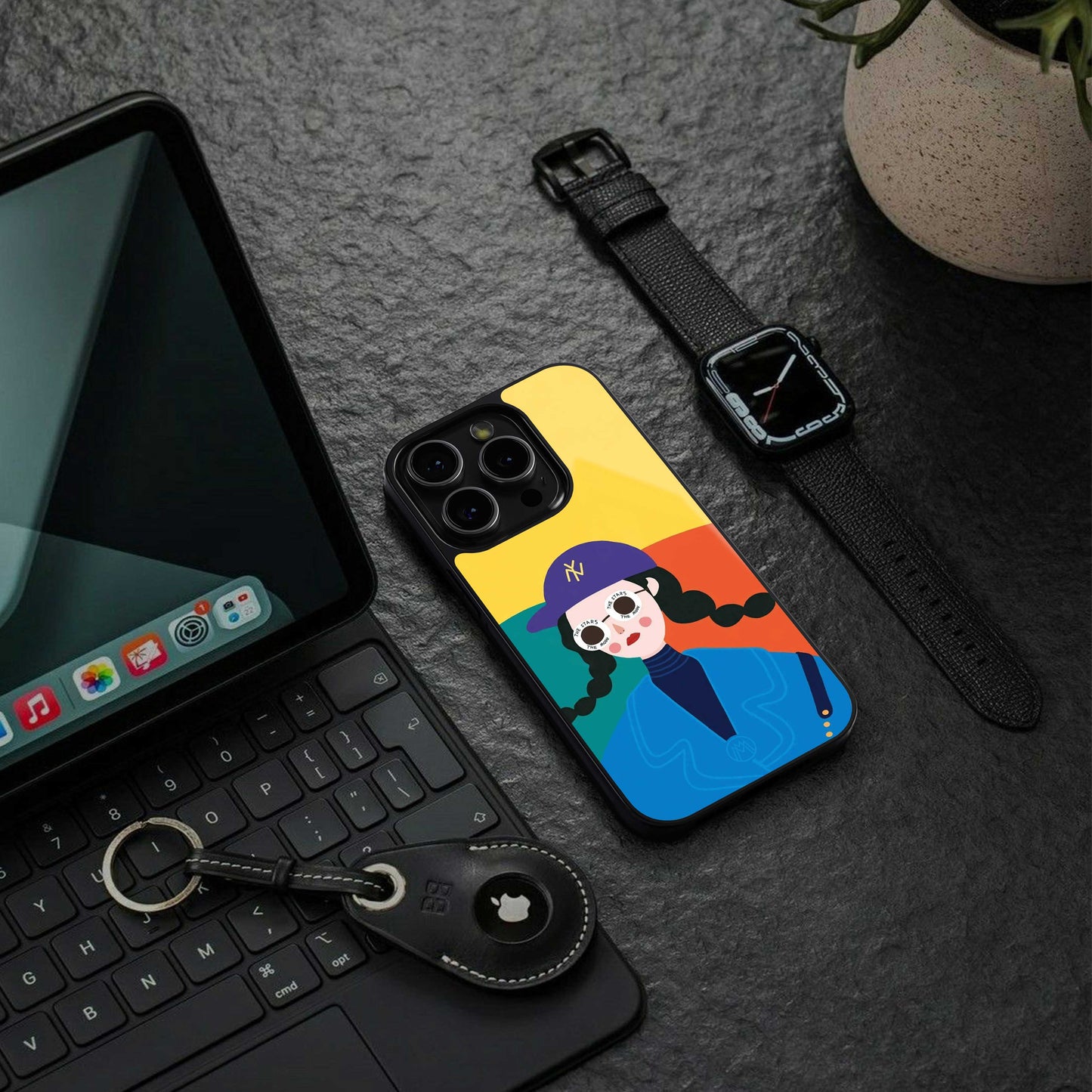 psychedelic chic back phone cover | glass case for google pixel 7 pro