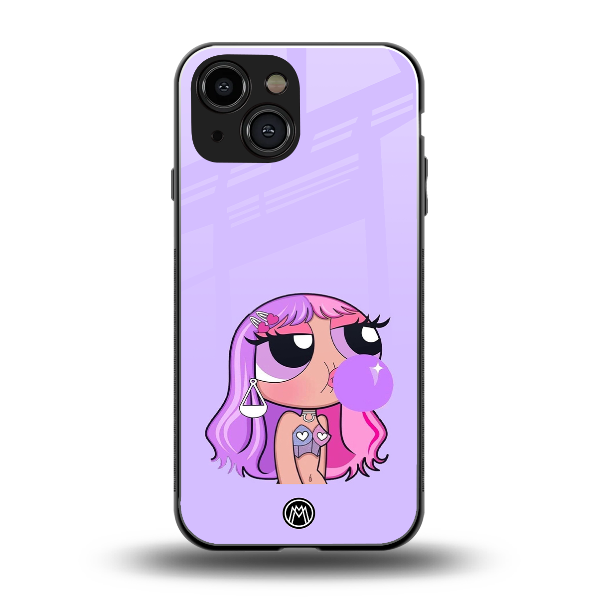purple chic powerpuff girls back phone cover | glass case for iphone 13 mini