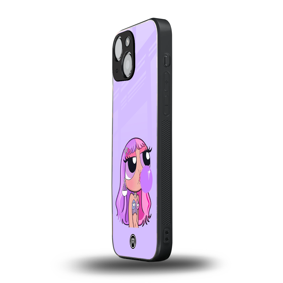 purple chic powerpuff girls back phone cover | glass case for iphone 13 mini