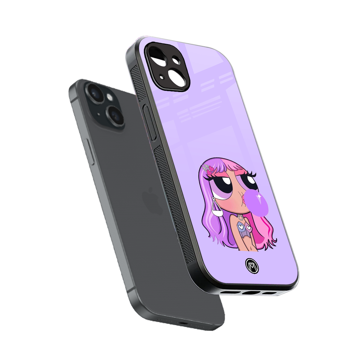 purple chic powerpuff girls back phone cover | glass case for iphone 14 plus