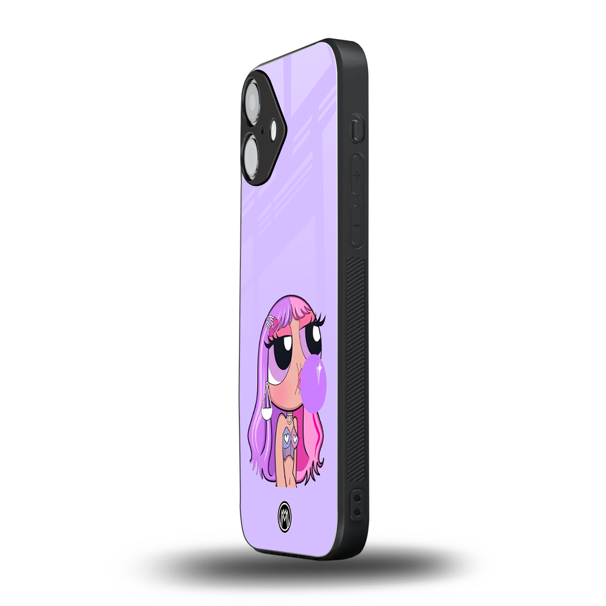 purple chic powerpuff girls back phone cover | glass case for iphone 16 plus