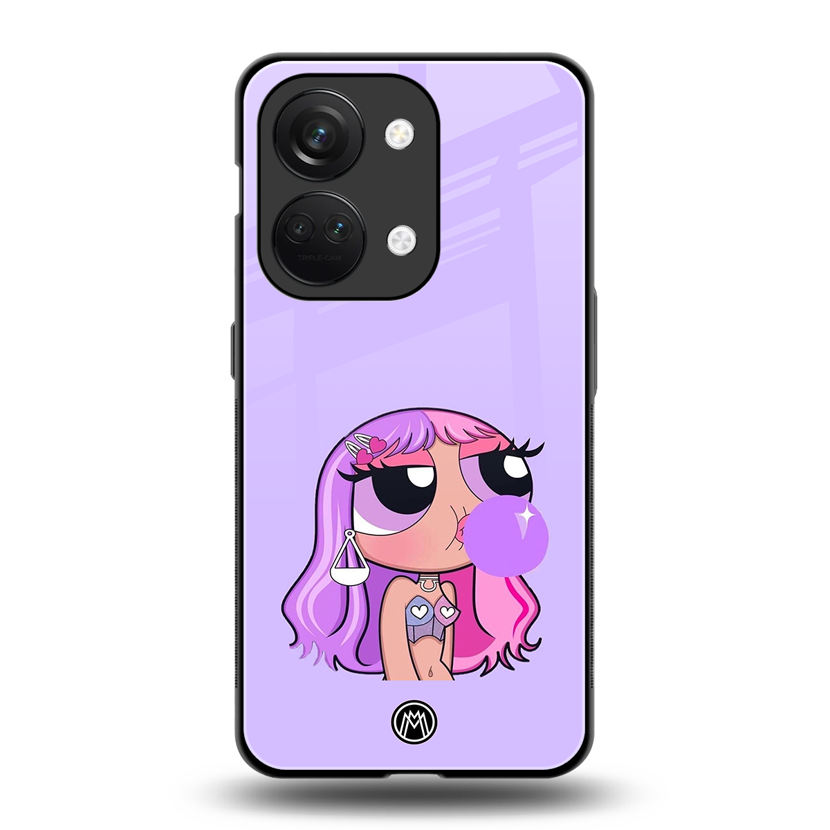purple chic powerpuff girls back phone cover | glass case for oneplus nord 3
