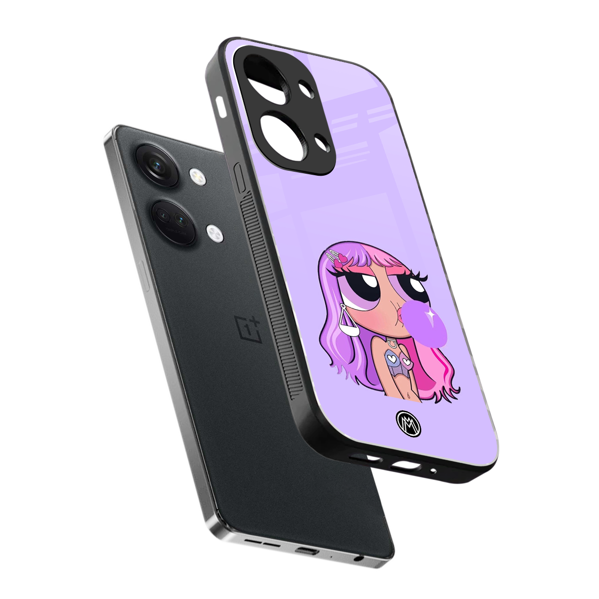 purple chic powerpuff girls back phone cover | glass case for oneplus nord 3