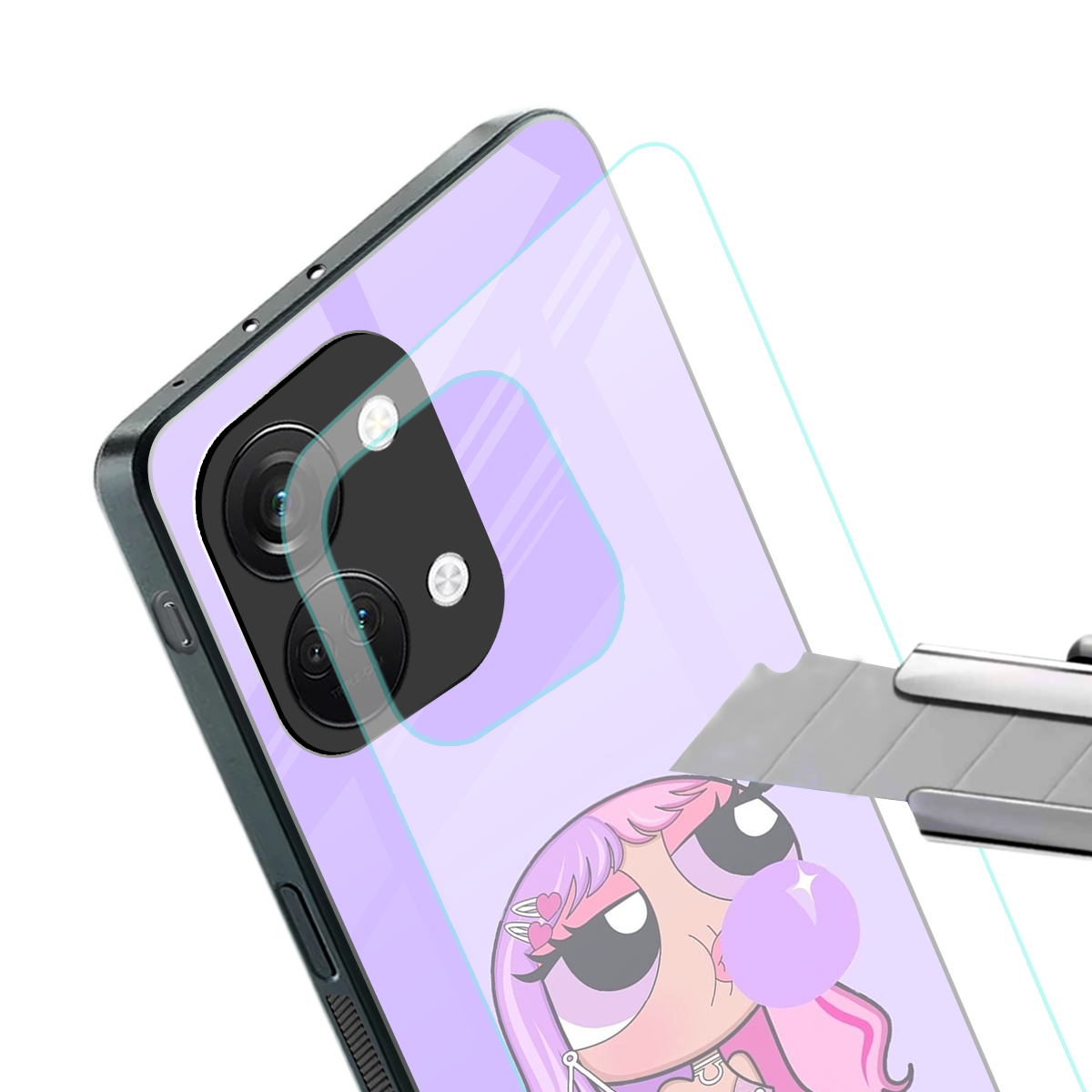 purple chic powerpuff girls back phone cover | glass case for oneplus nord 3