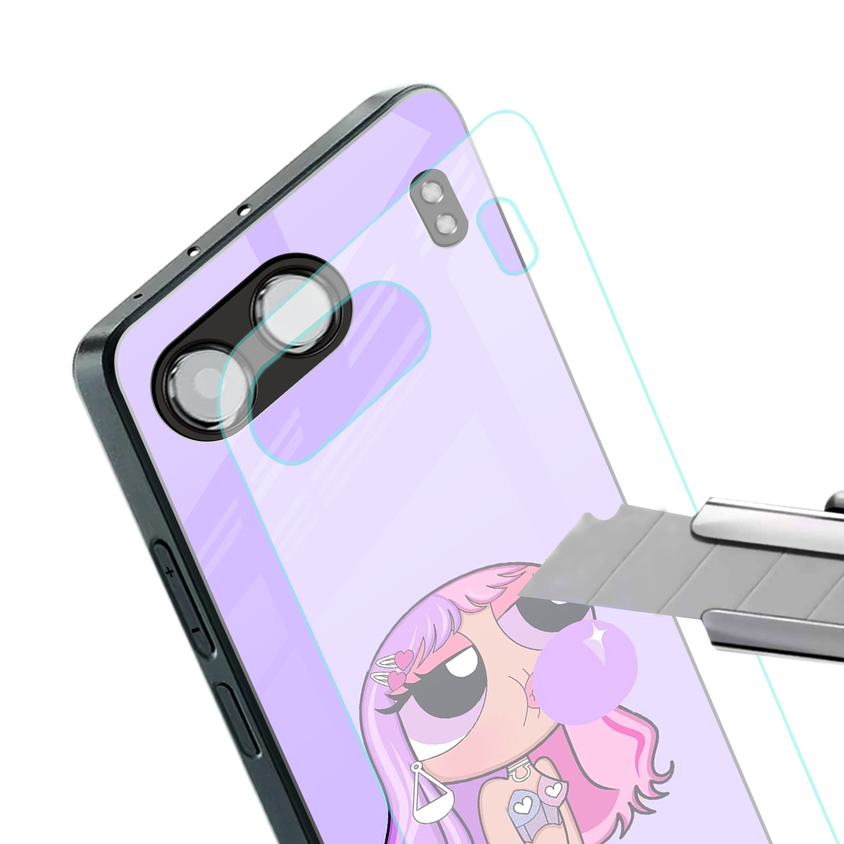 purple chic powerpuff girls back phone cover | glass case for oneplus nord 4